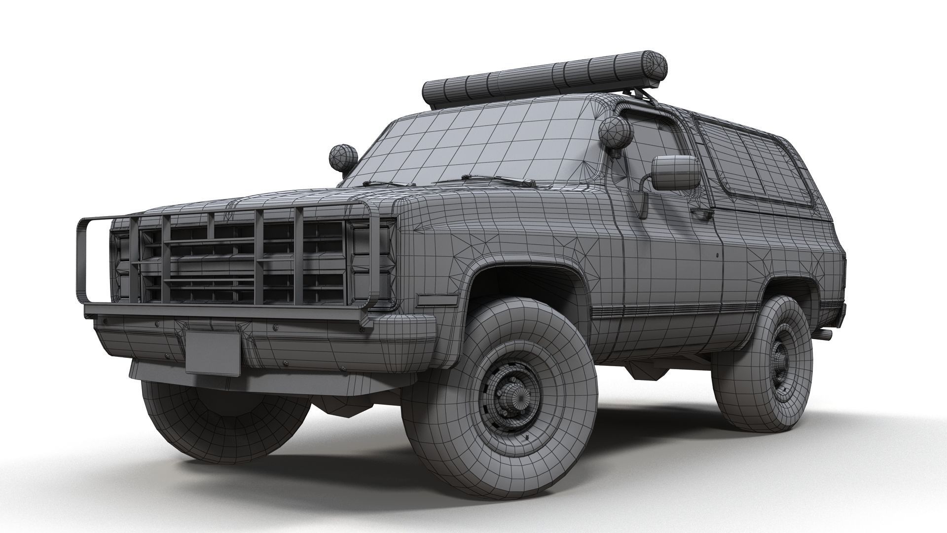 Police offroad car Low-poly 3D model_17