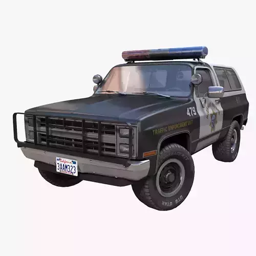Police offroad car Low-poly 3D model