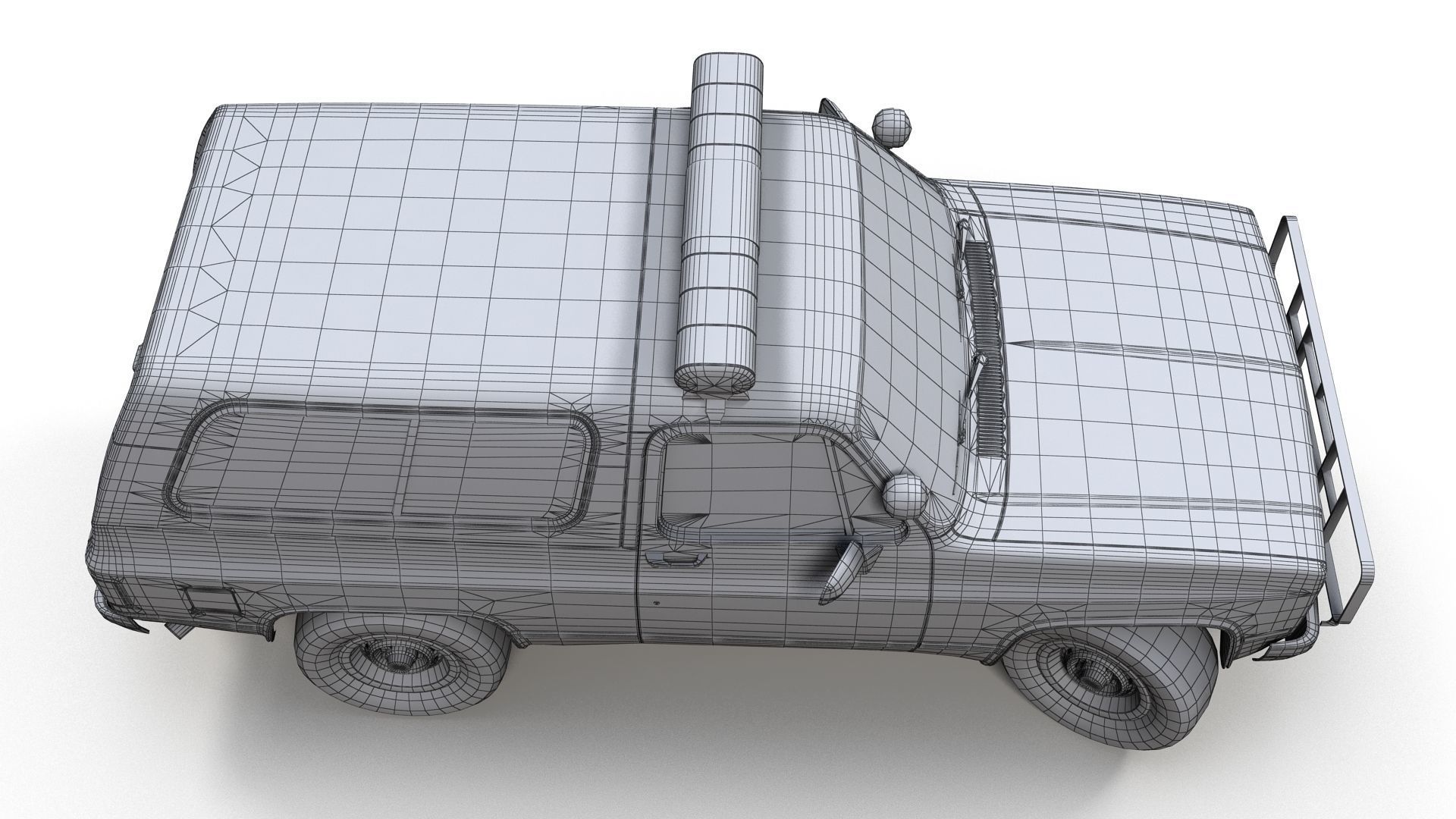 Police offroad car Low-poly 3D model_13