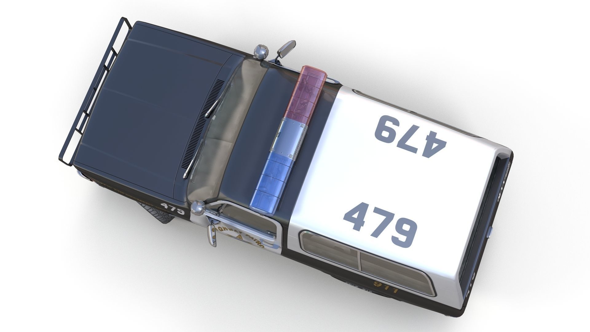 Police offroad car Low-poly 3D model_8