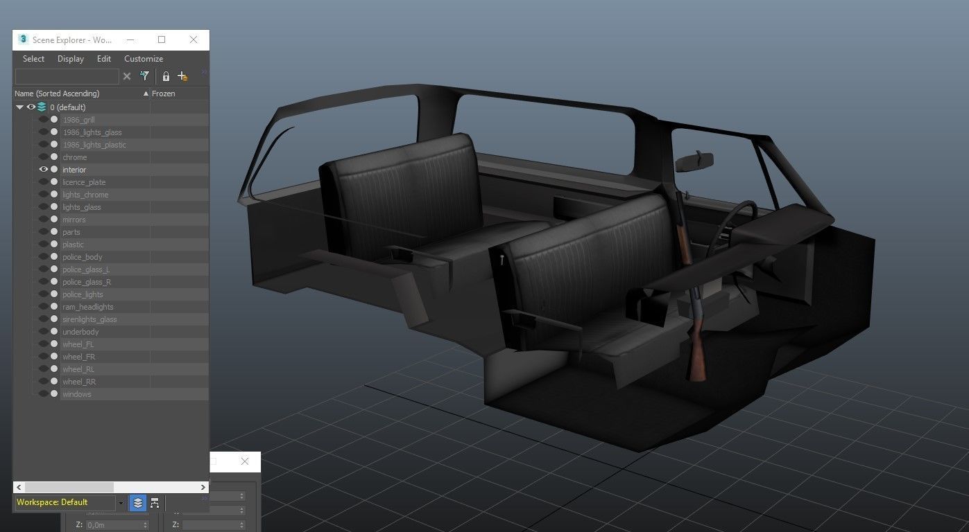 Police offroad car Low-poly 3D model_40