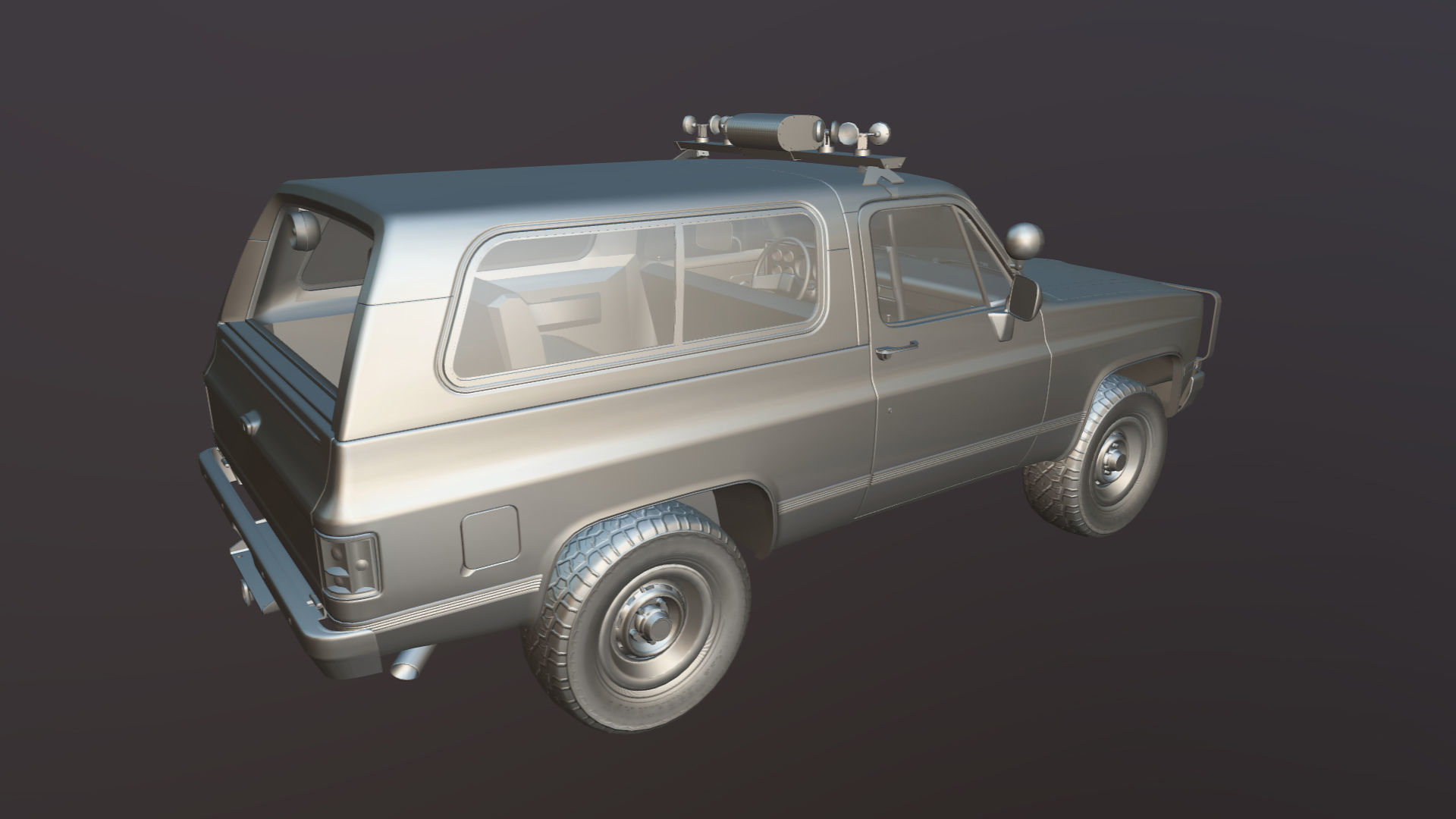 Police offroad car Low-poly 3D model_30