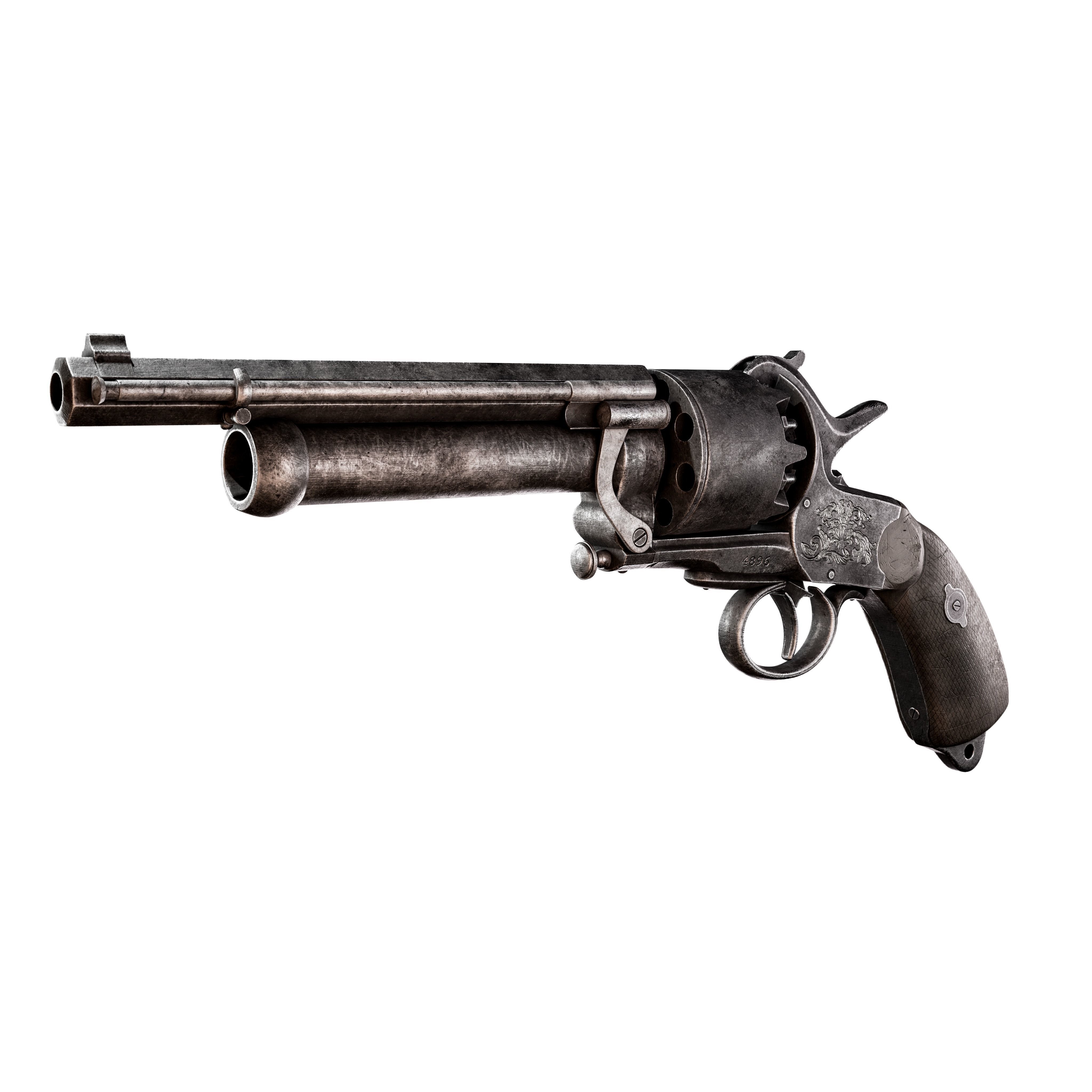 Revolver LeMat Low-poly 3D model_1