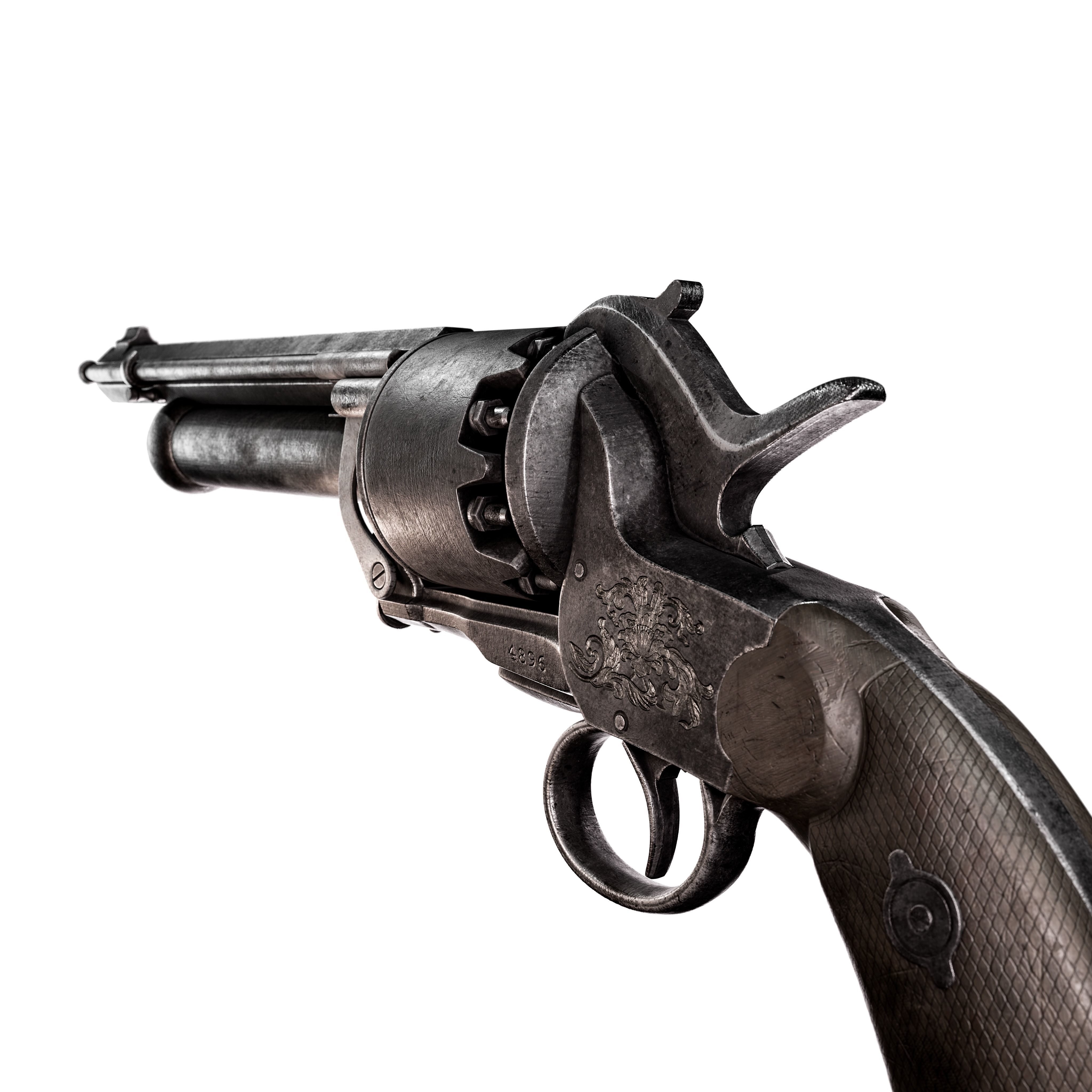 Revolver LeMat Low-poly 3D model_4