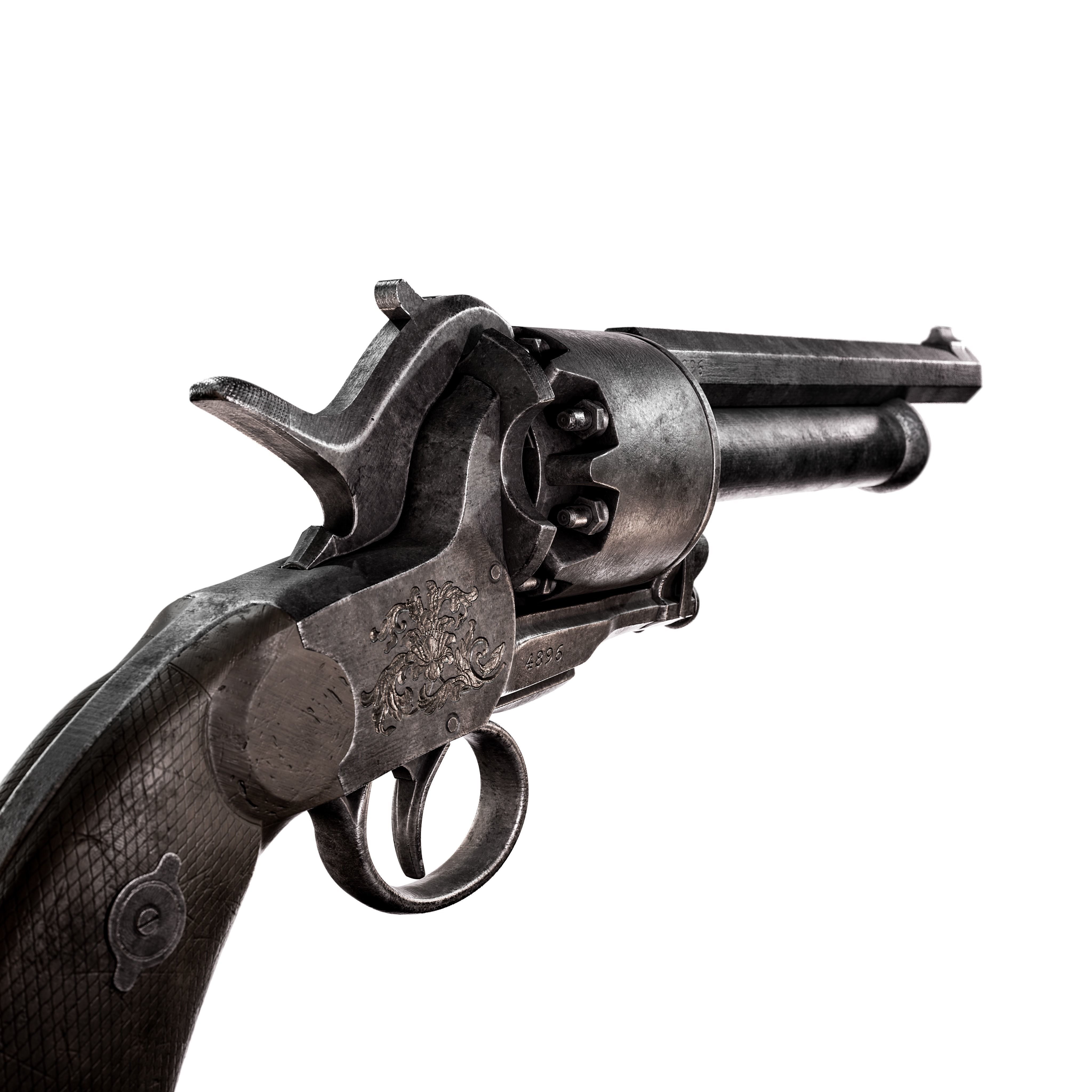 Revolver LeMat Low-poly 3D model_3