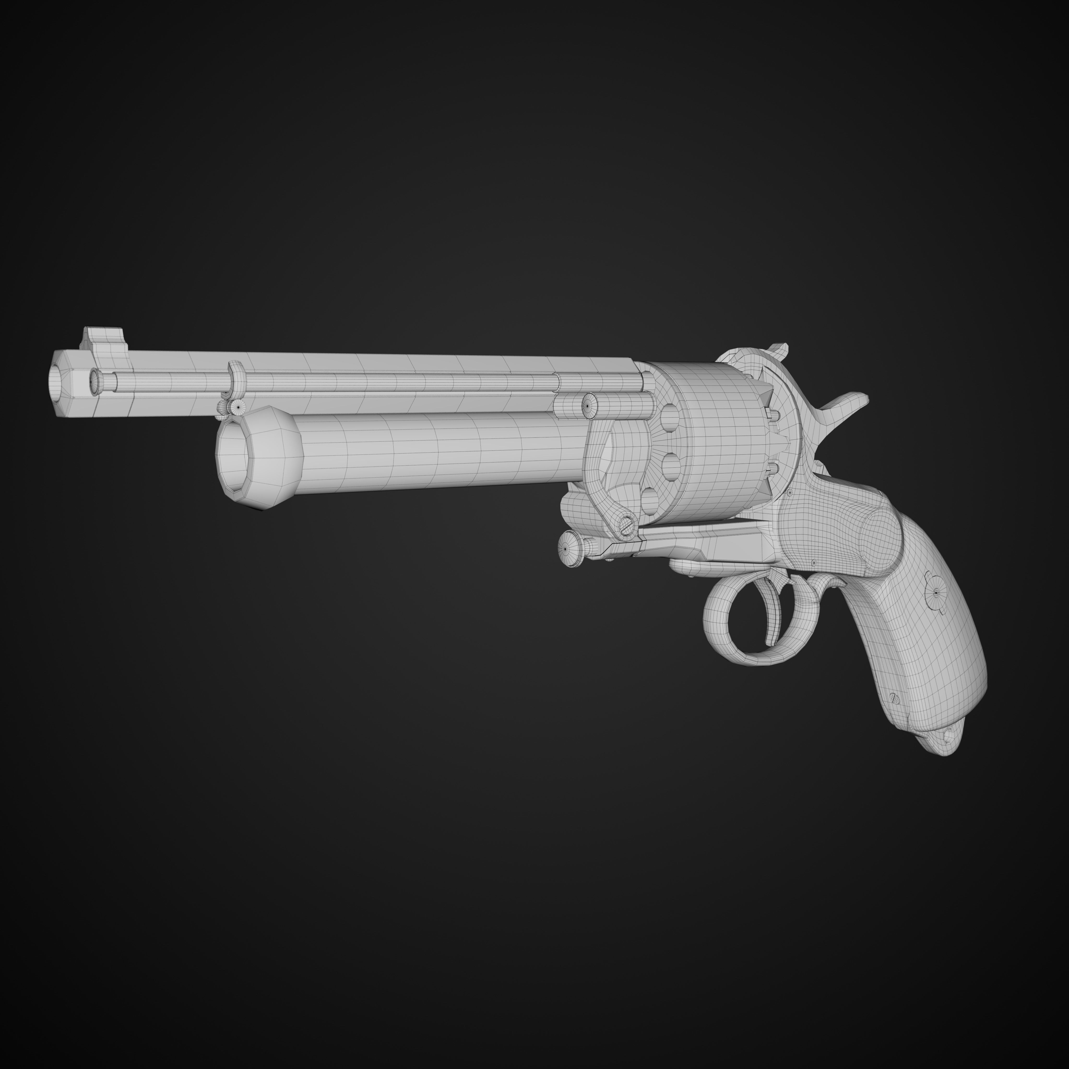 Revolver LeMat Low-poly 3D model_5