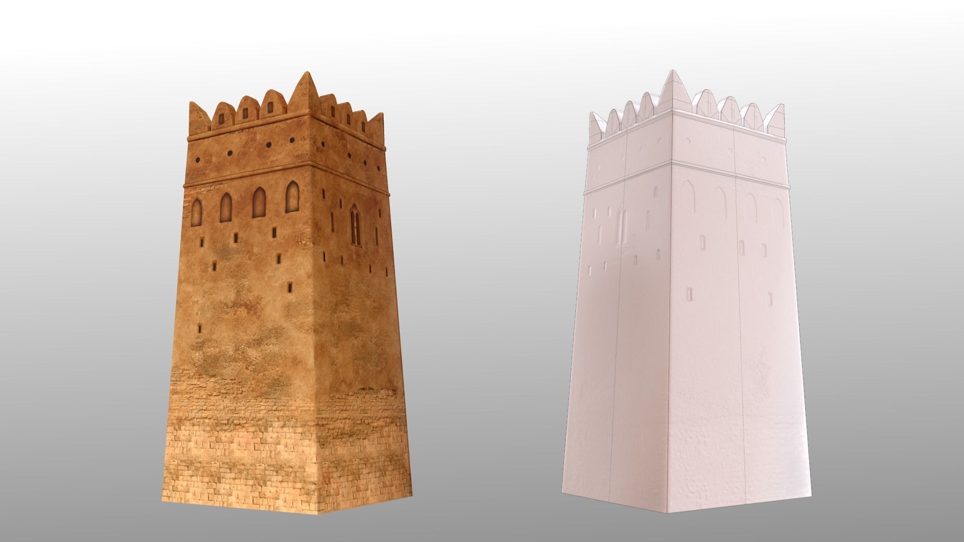 Arabic Old Town Low-poly 3D model_66