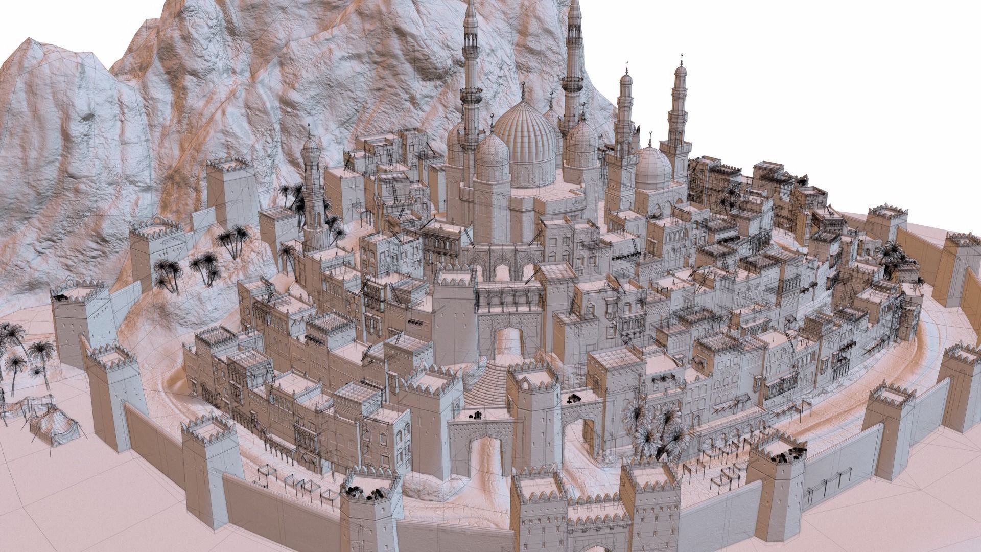 Arabic Old Town Low-poly 3D model_78