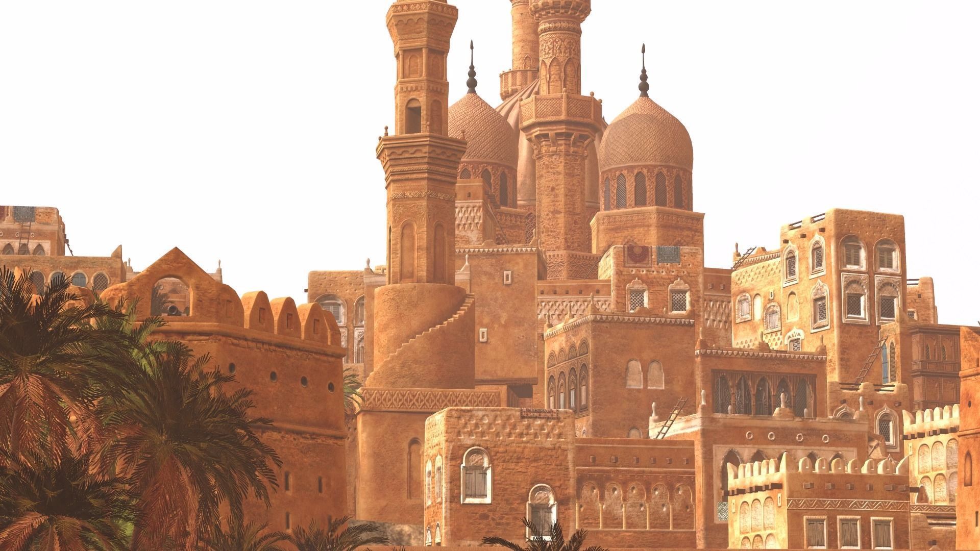 Arabic Old Town Low-poly 3D model_14