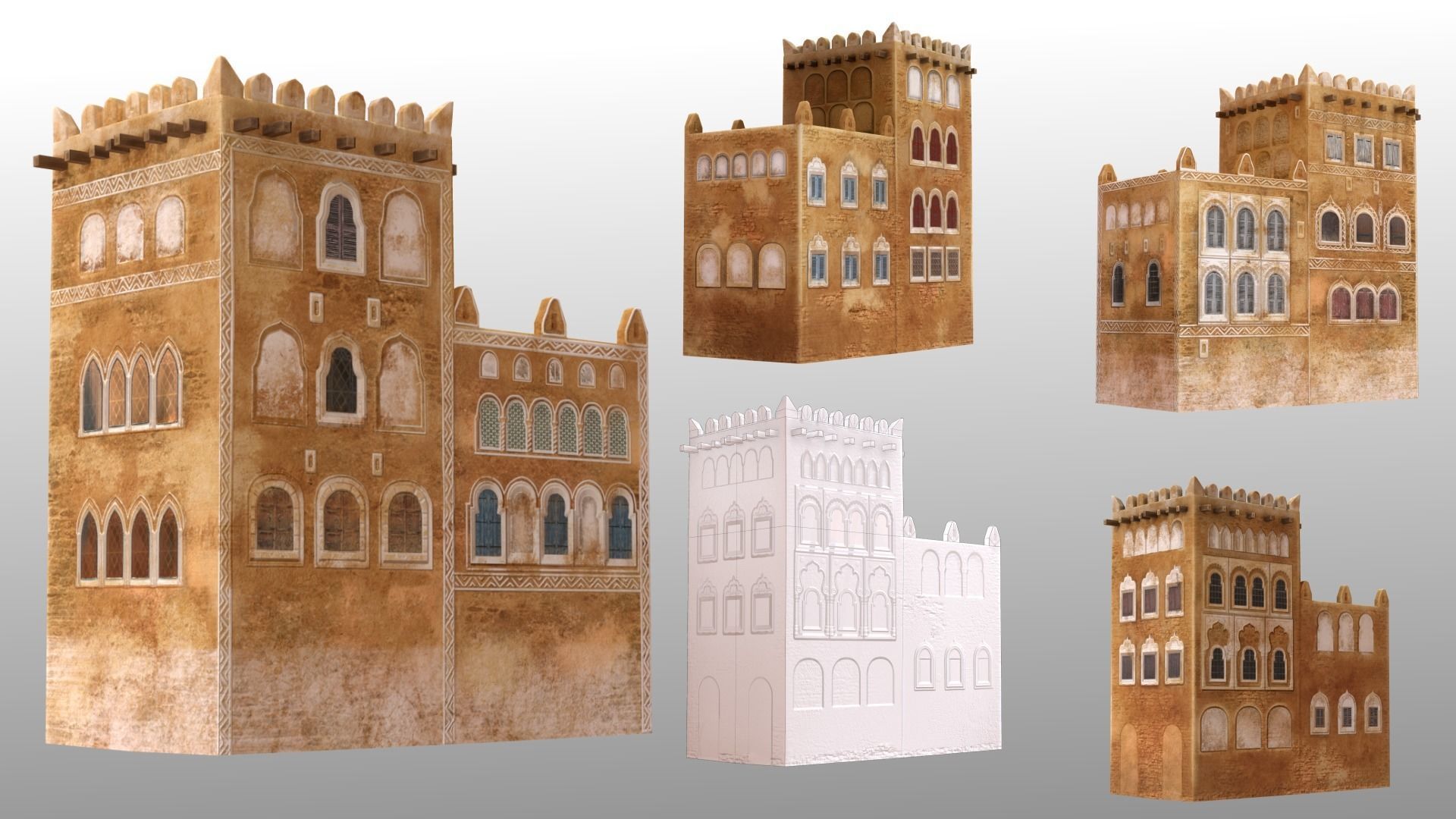 Arabic Old Town Low-poly 3D model_69