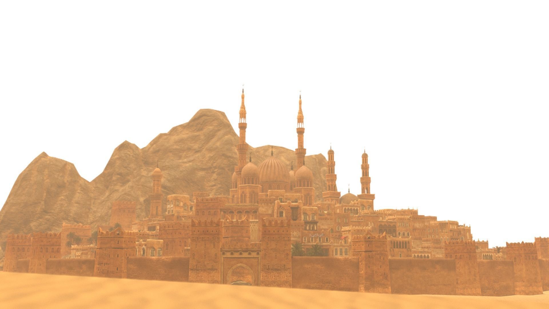 Arabic Old Town Low-poly 3D model_5