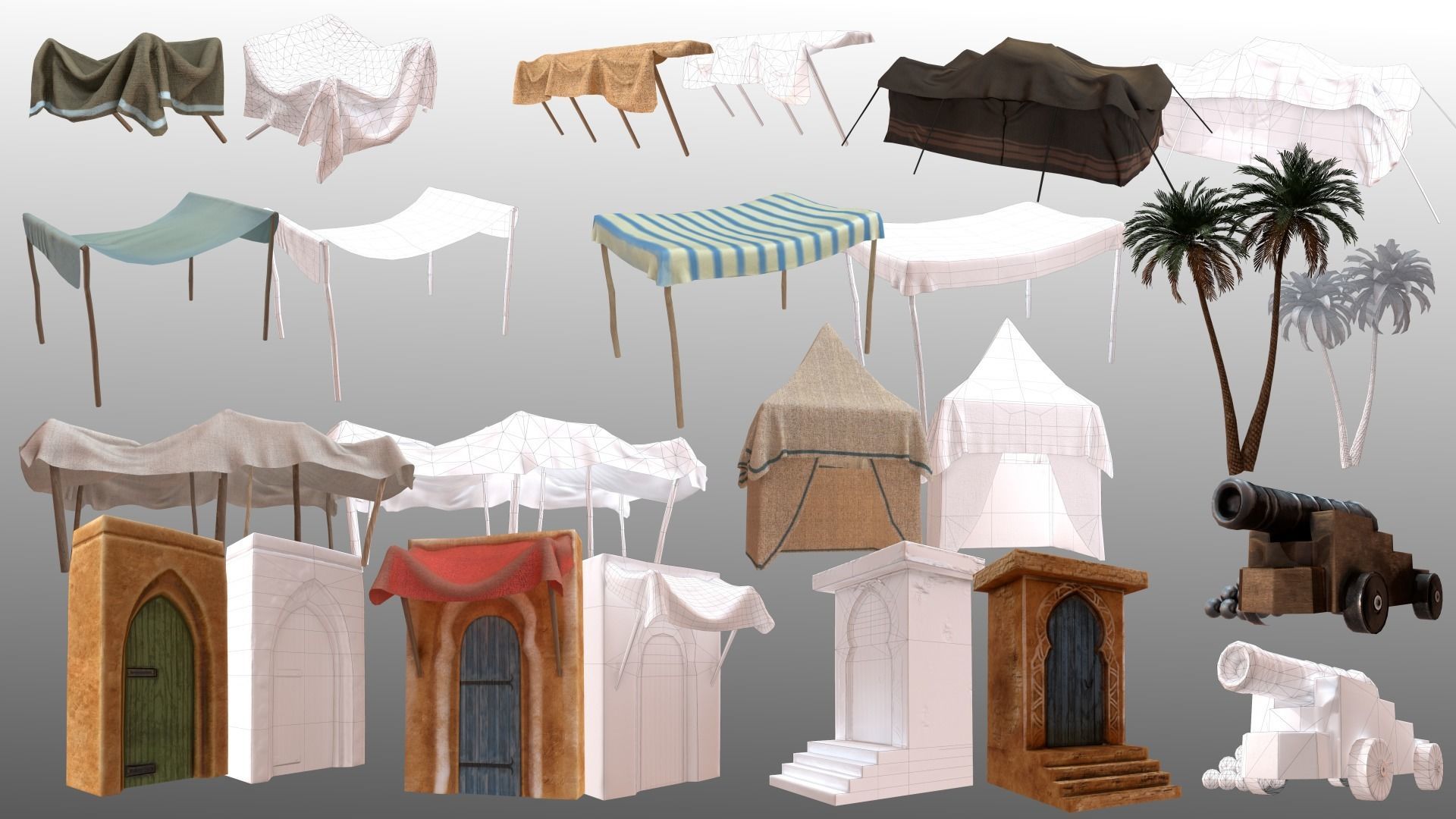 Arabic Old Town Low-poly 3D model_56