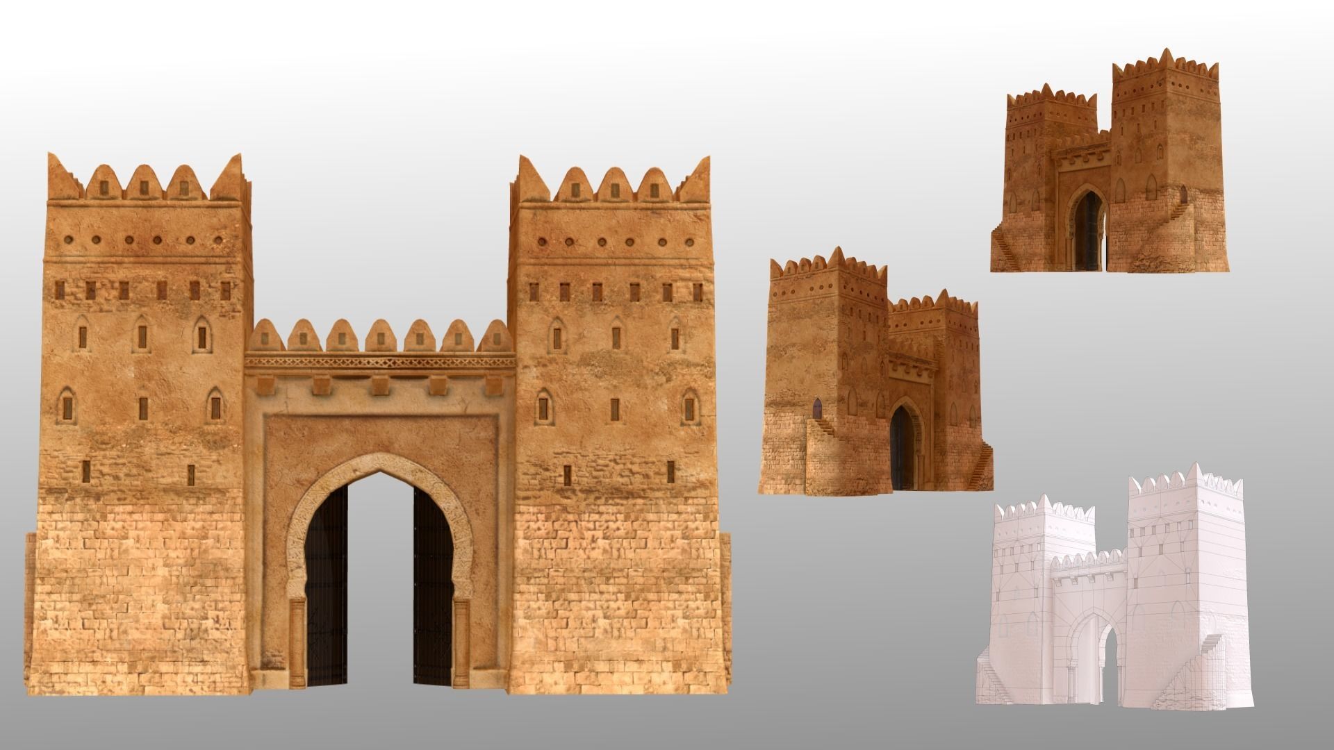 Arabic Old Town Low-poly 3D model_57