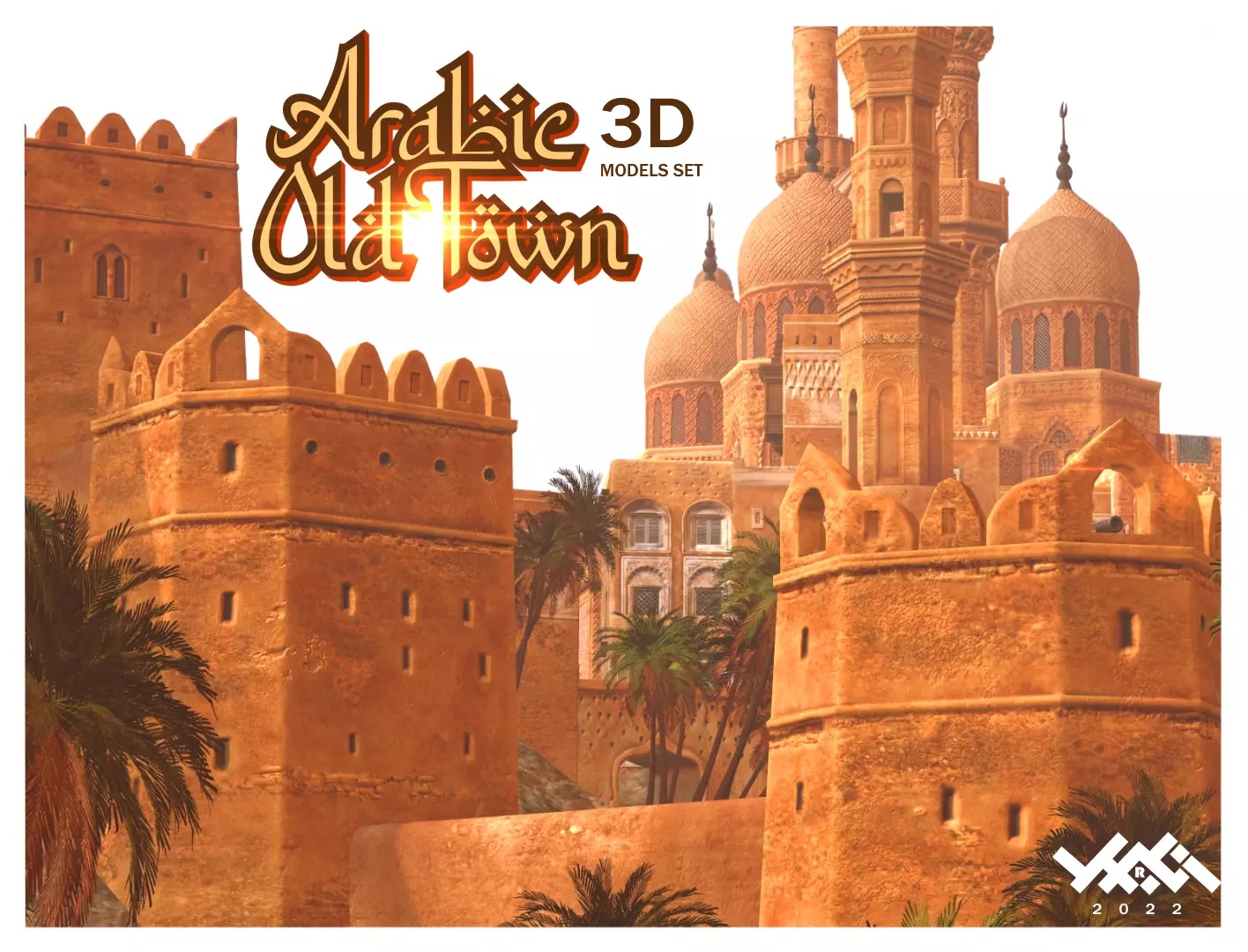 Arabic Old Town Low-poly 3D model_0