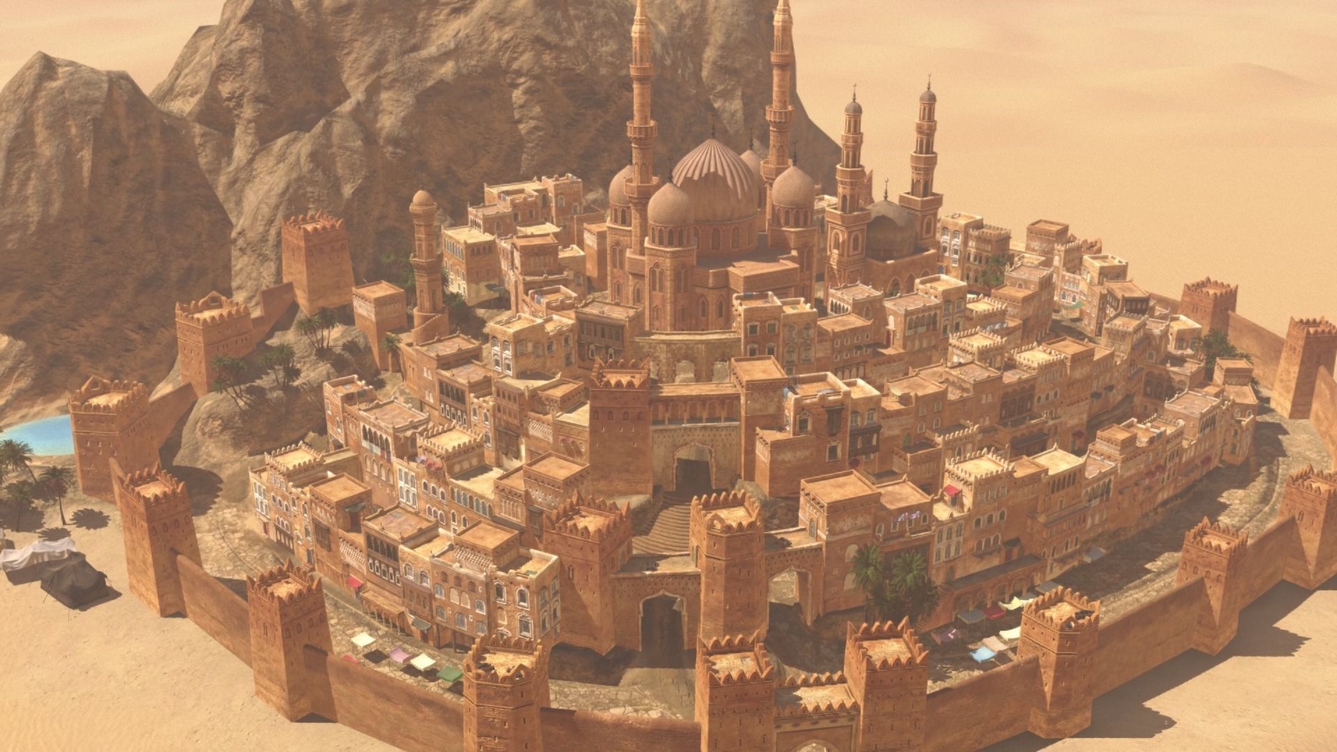 Arabic Old Town Low-poly 3D model_76