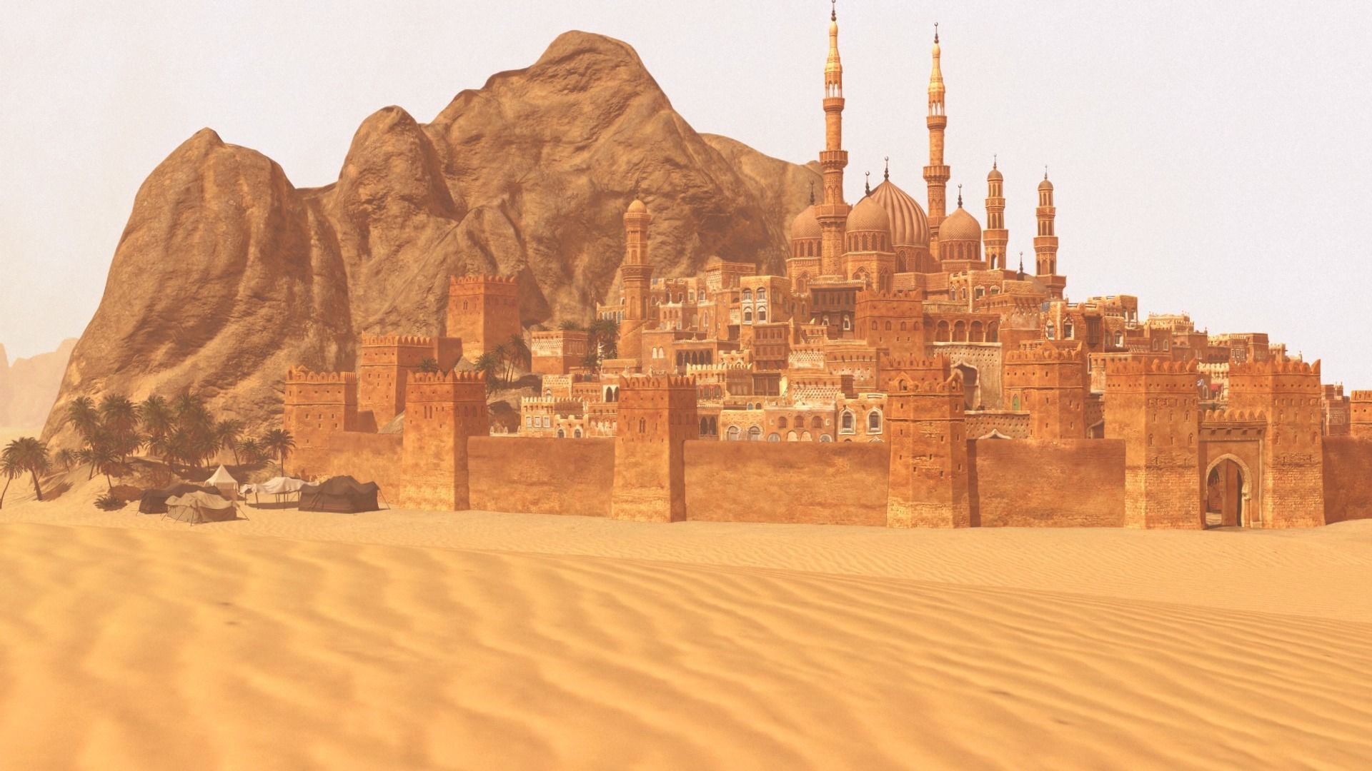 Arabic Old Town Low-poly 3D model_4