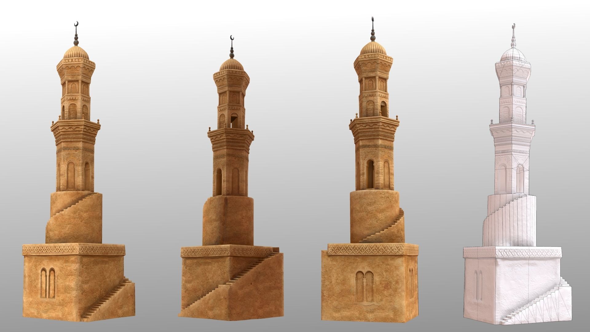 Arabic Old Town Low-poly 3D model_58
