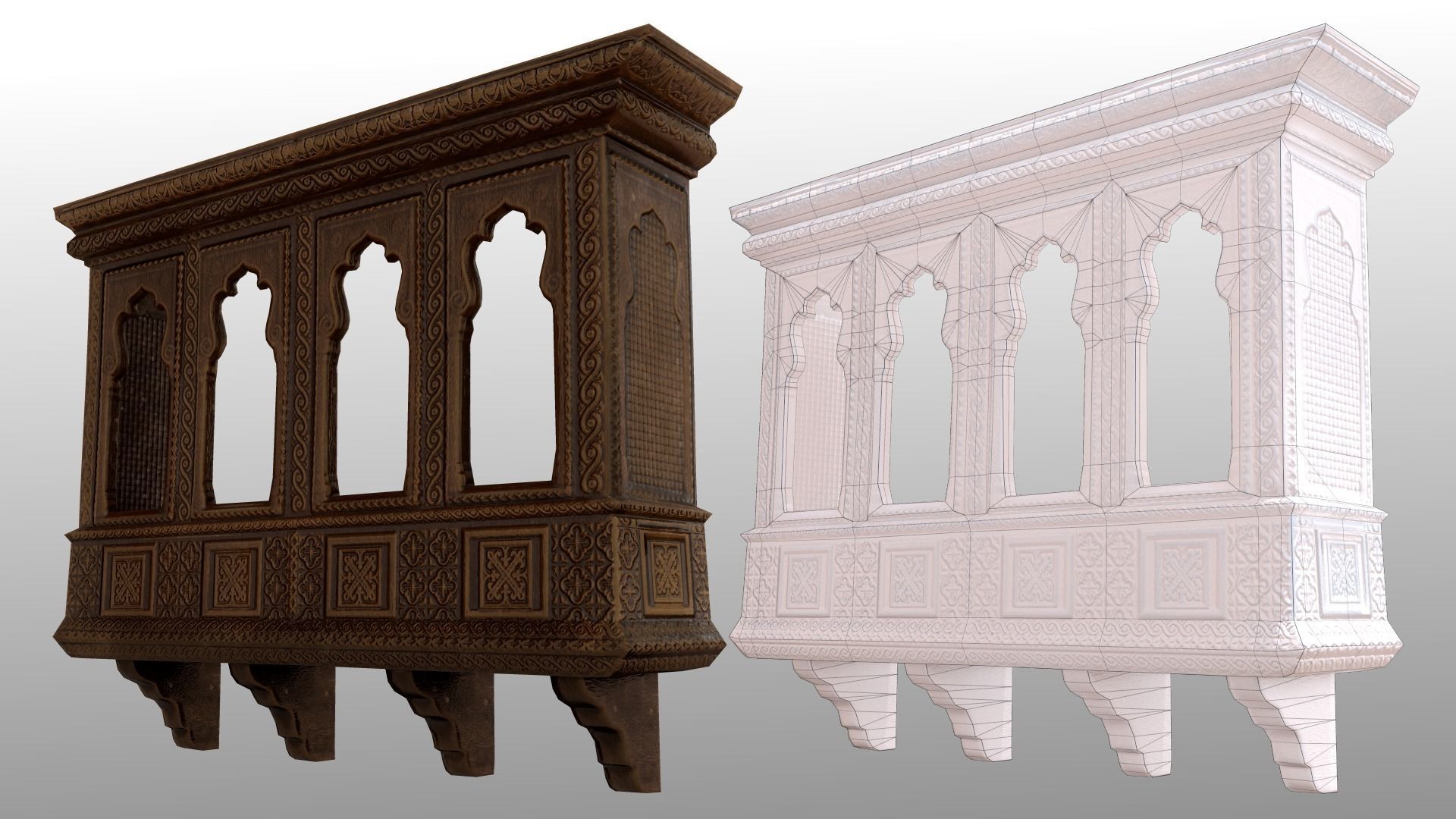 Arabic Old Town Low-poly 3D model_52