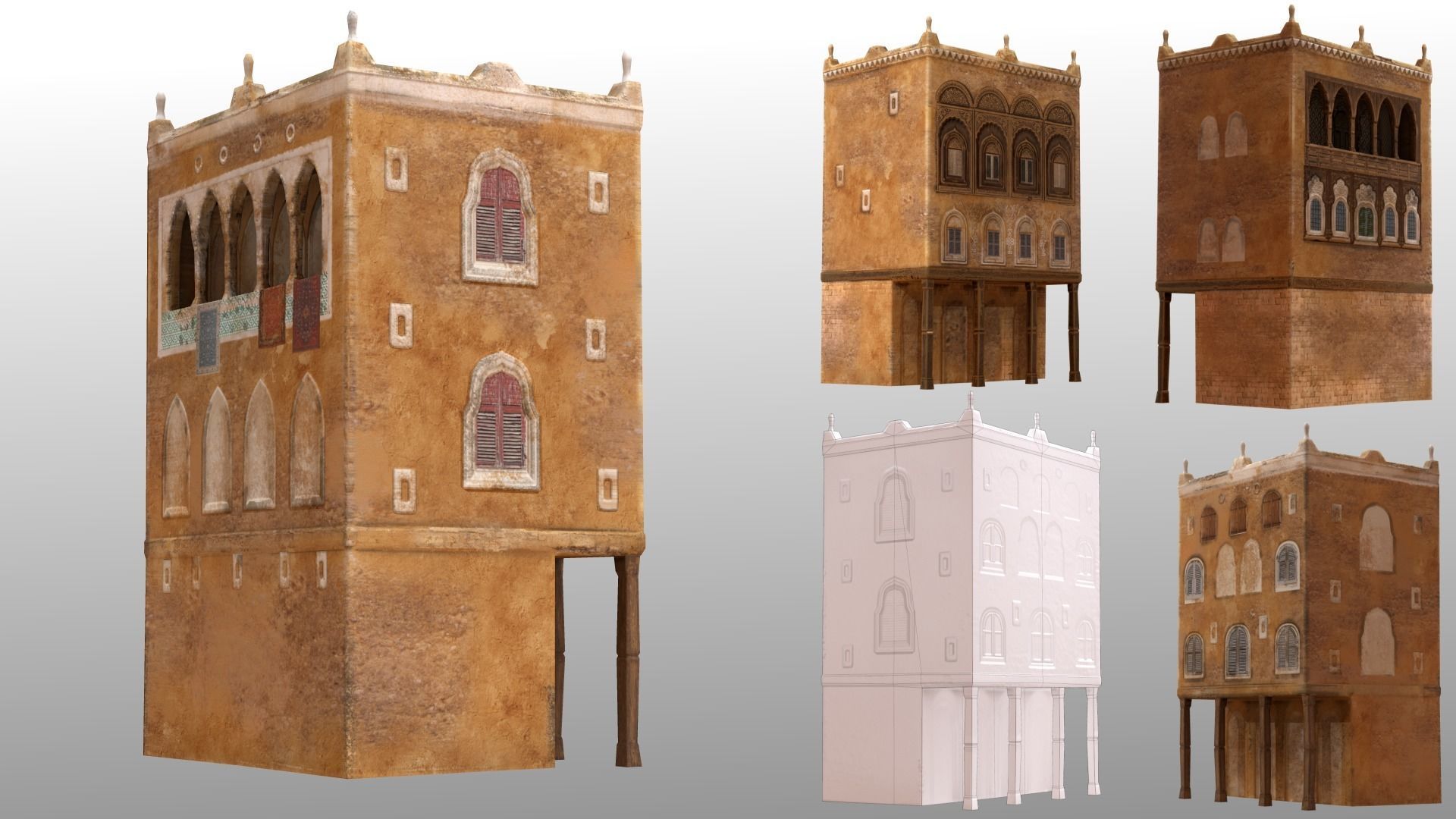 Arabic Old Town Low-poly 3D model_67
