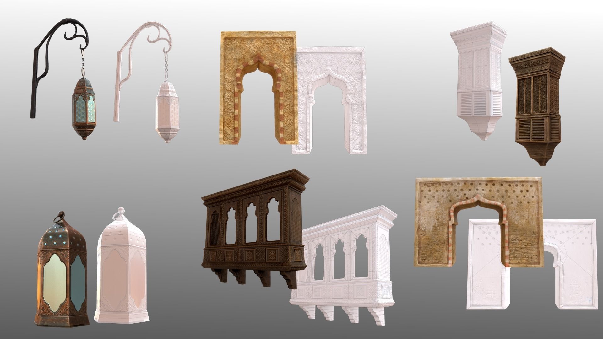 Arabic Old Town Low-poly 3D model_55