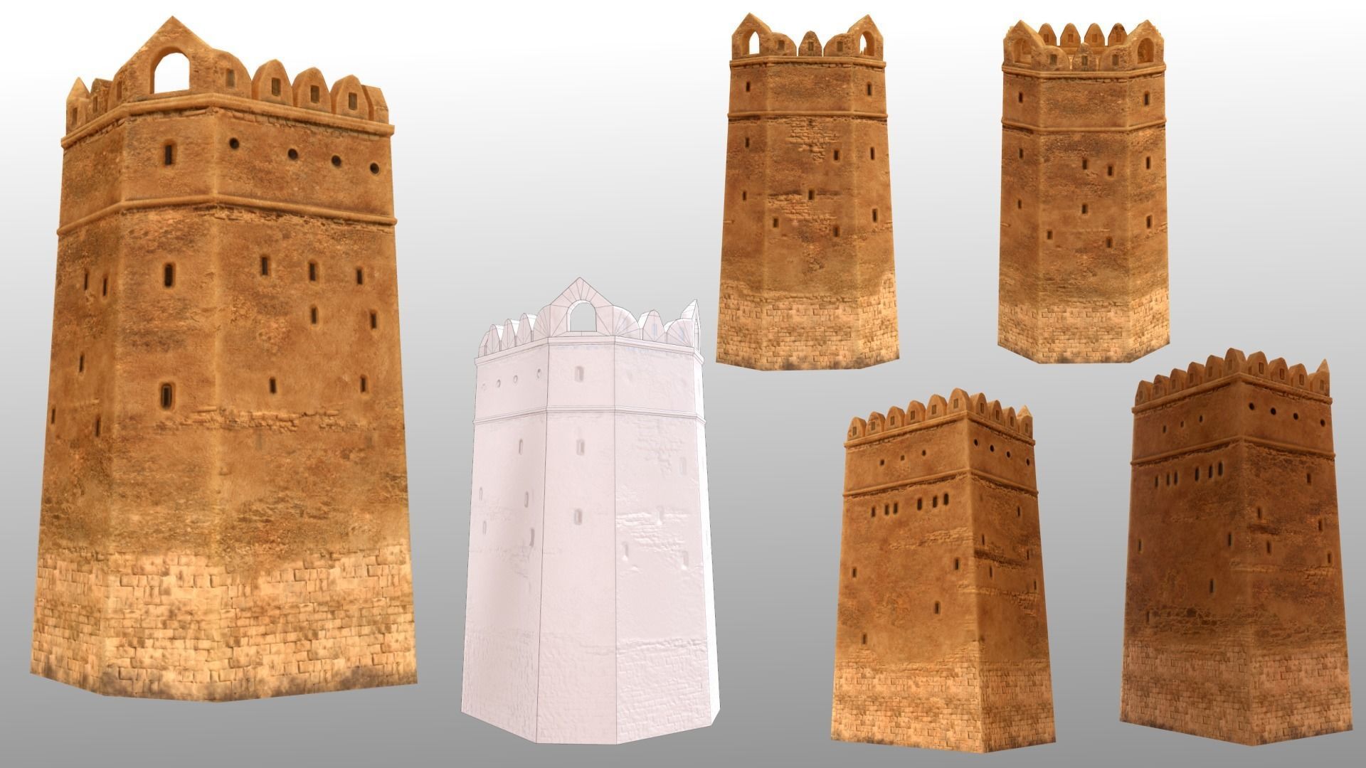 Arabic Old Town Low-poly 3D model_75