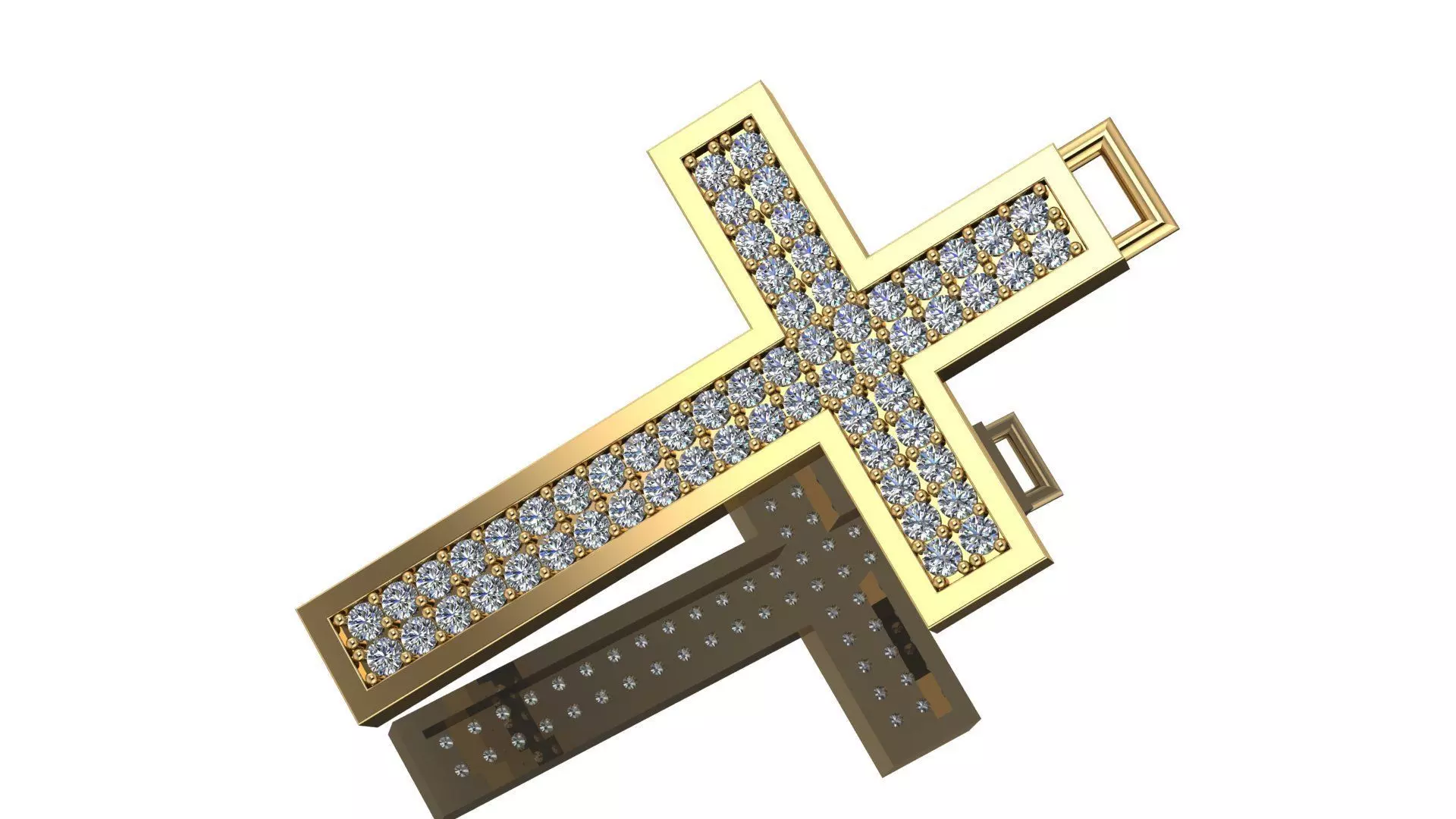 Pendant Diamond-Set Cross - Pingente Cruz com Diamantas 3D print model