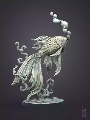 GoldFish chinese fish 3D print model