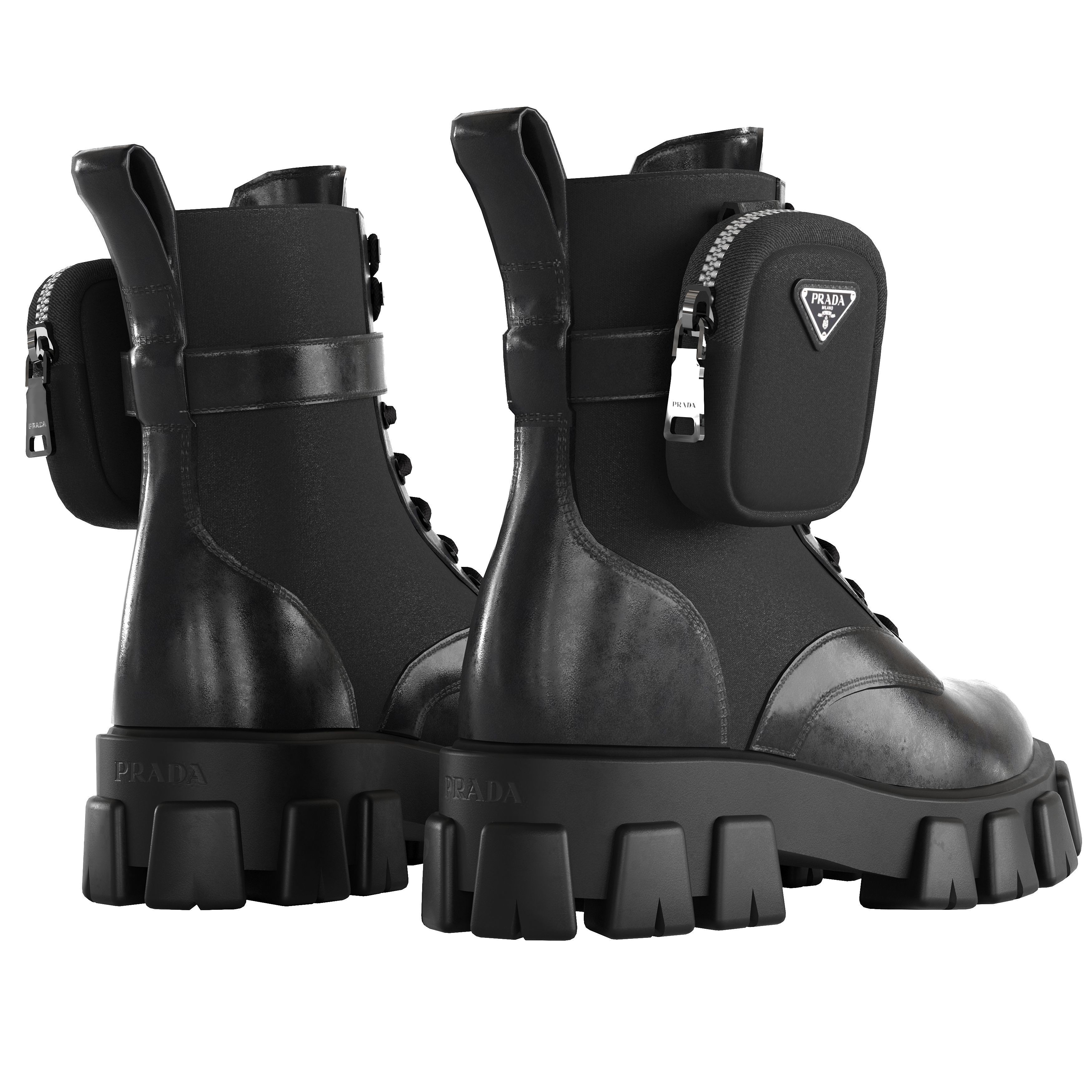 PRADA MONOLITH COMBAT BOOTS Low-poly 3D model_2