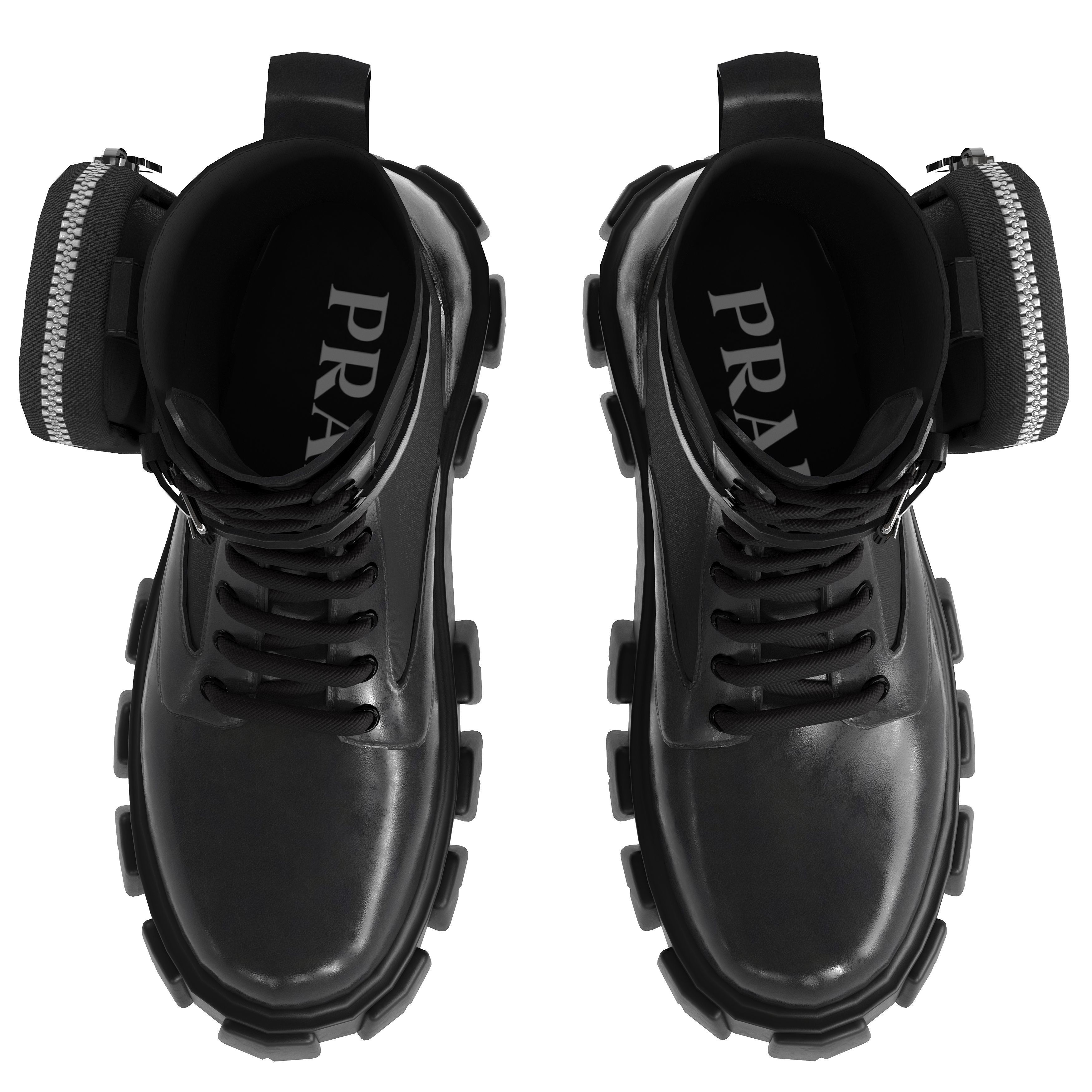 PRADA MONOLITH COMBAT BOOTS Low-poly 3D model_3