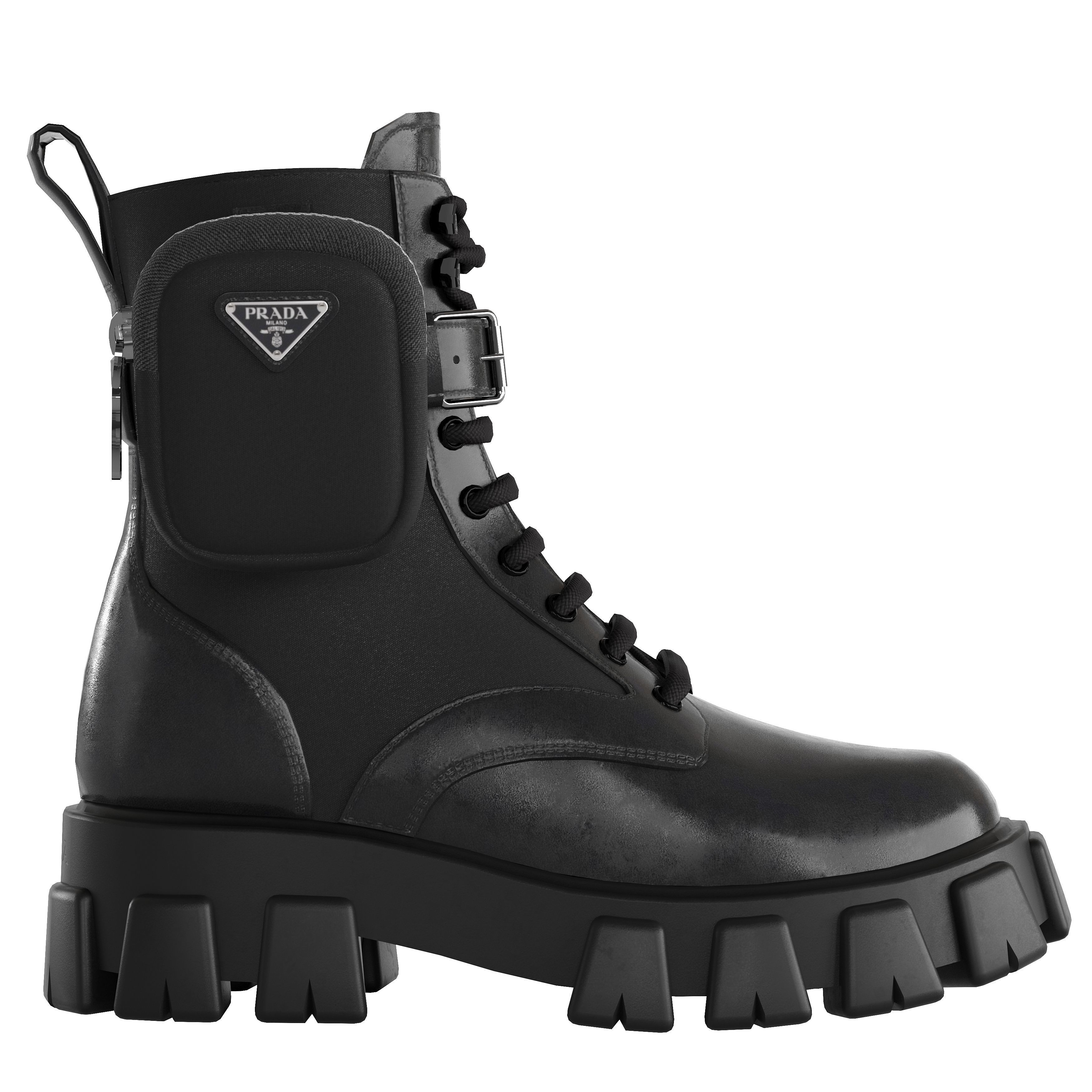 PRADA MONOLITH COMBAT BOOTS Low-poly 3D model_4