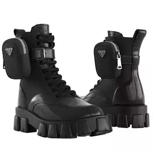 PRADA MONOLITH COMBAT BOOTS Low-poly 3D model