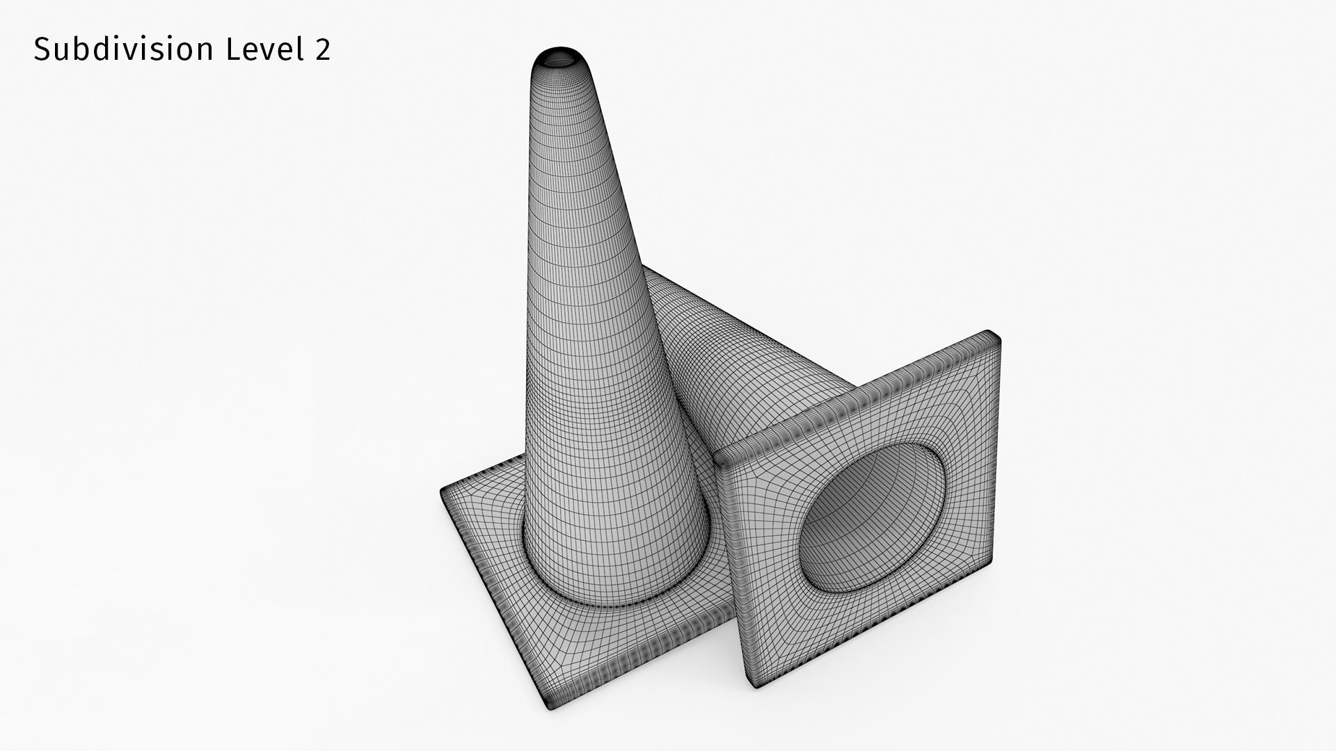 Road Cone 3D model_16