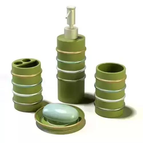 Retro Green And Multi Ring Bathroom Sink Set