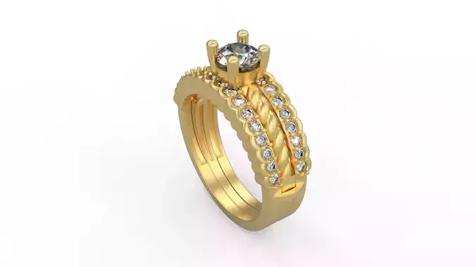 Woman Solitaire Ring 456