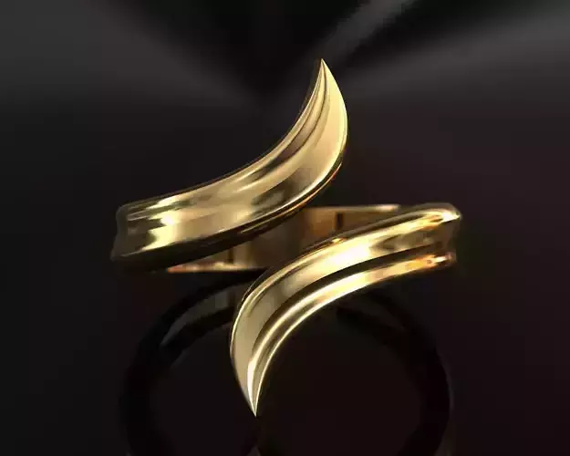 Snake Plain Solid Gold Ring 3D print model
