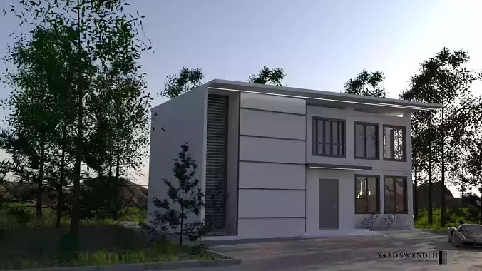 3D small modern villa 