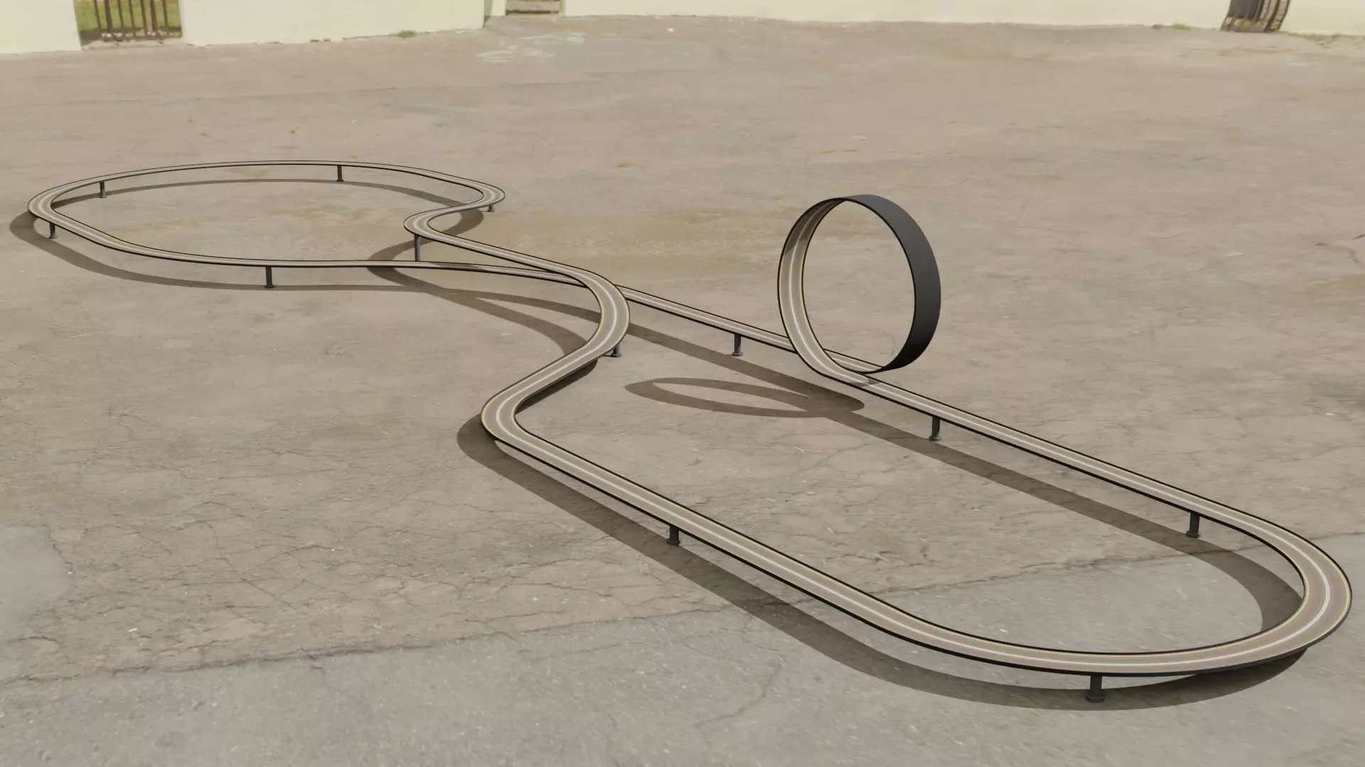 Acrobatic track Low-poly 3D model_0