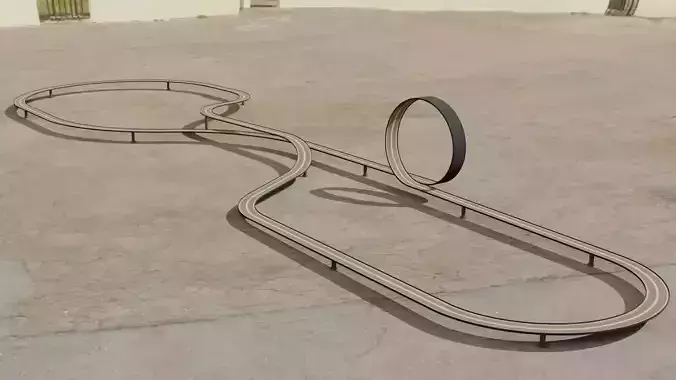 Acrobatic track Low-poly 3D model