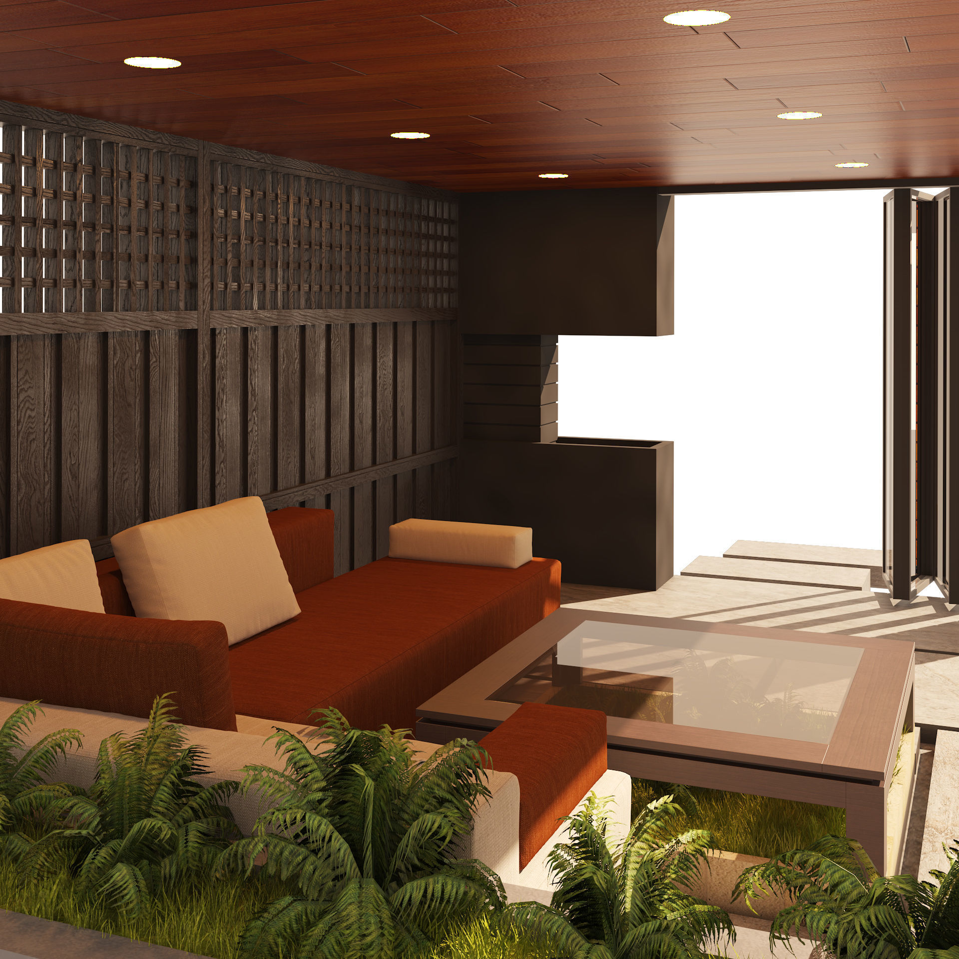 2 Backyard Pavilions Low-poly 3D model_3