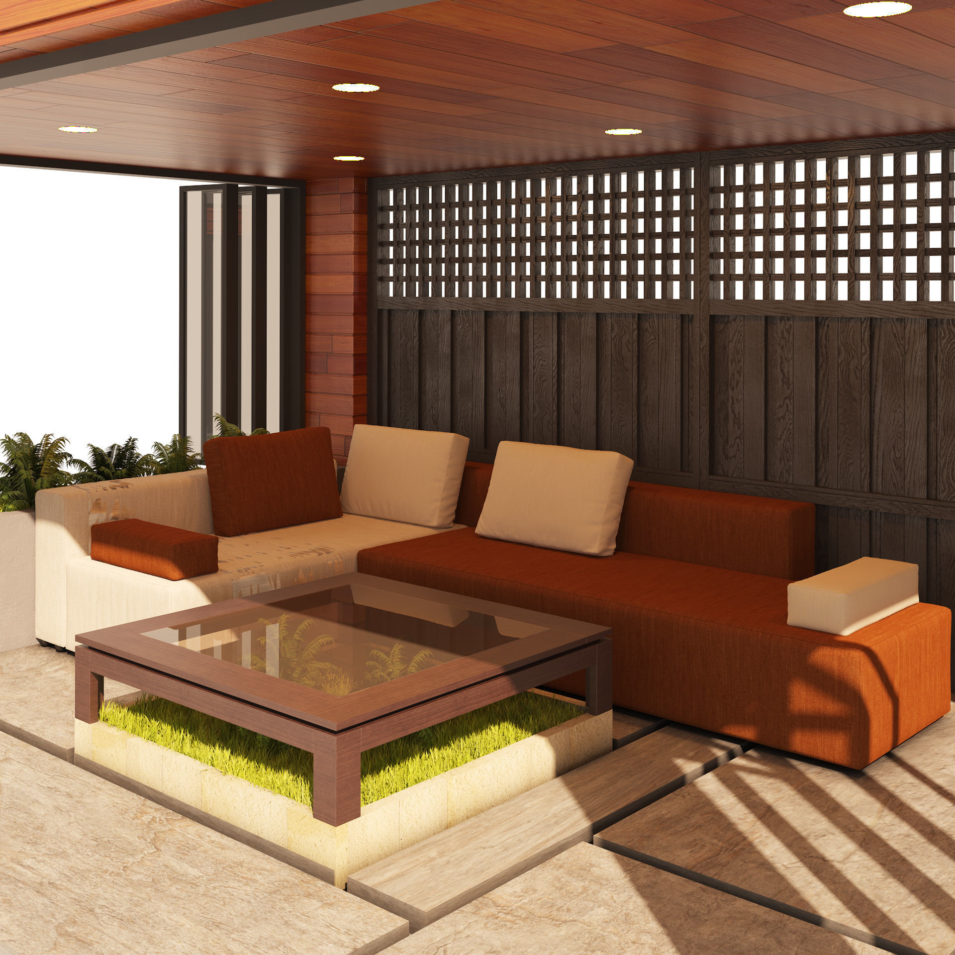 2 Backyard Pavilions Low-poly 3D model_2