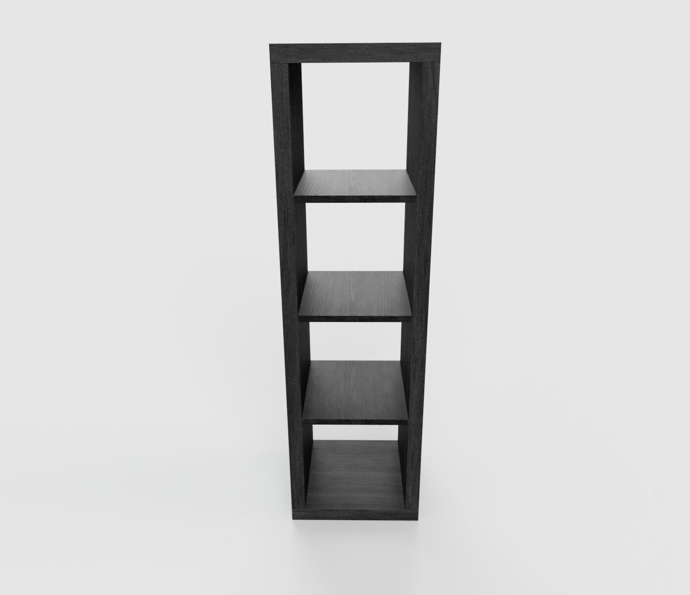 IKEA KALLAX Shelf Unit 1x4 Venge Black 3D model_10