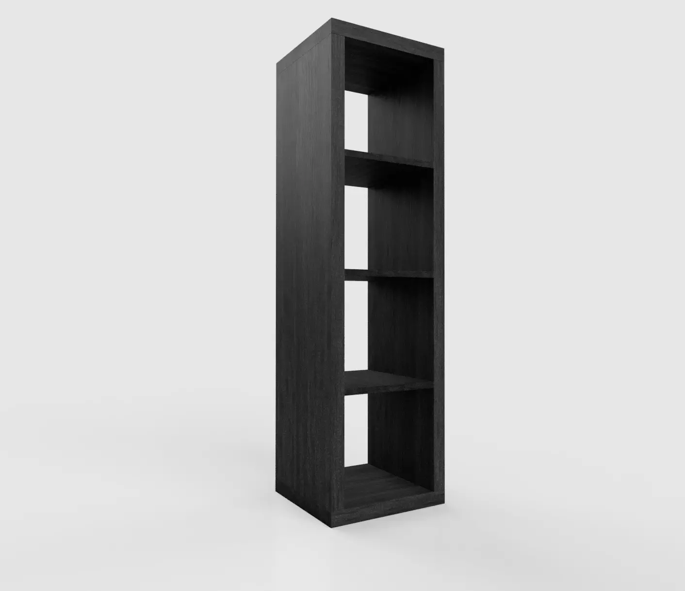 IKEA KALLAX Shelf Unit 1x4 Venge Black 3D model_0