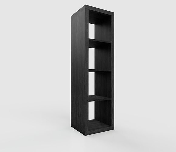 IKEA KALLAX Shelf Unit 1x4 Venge Black 3D model