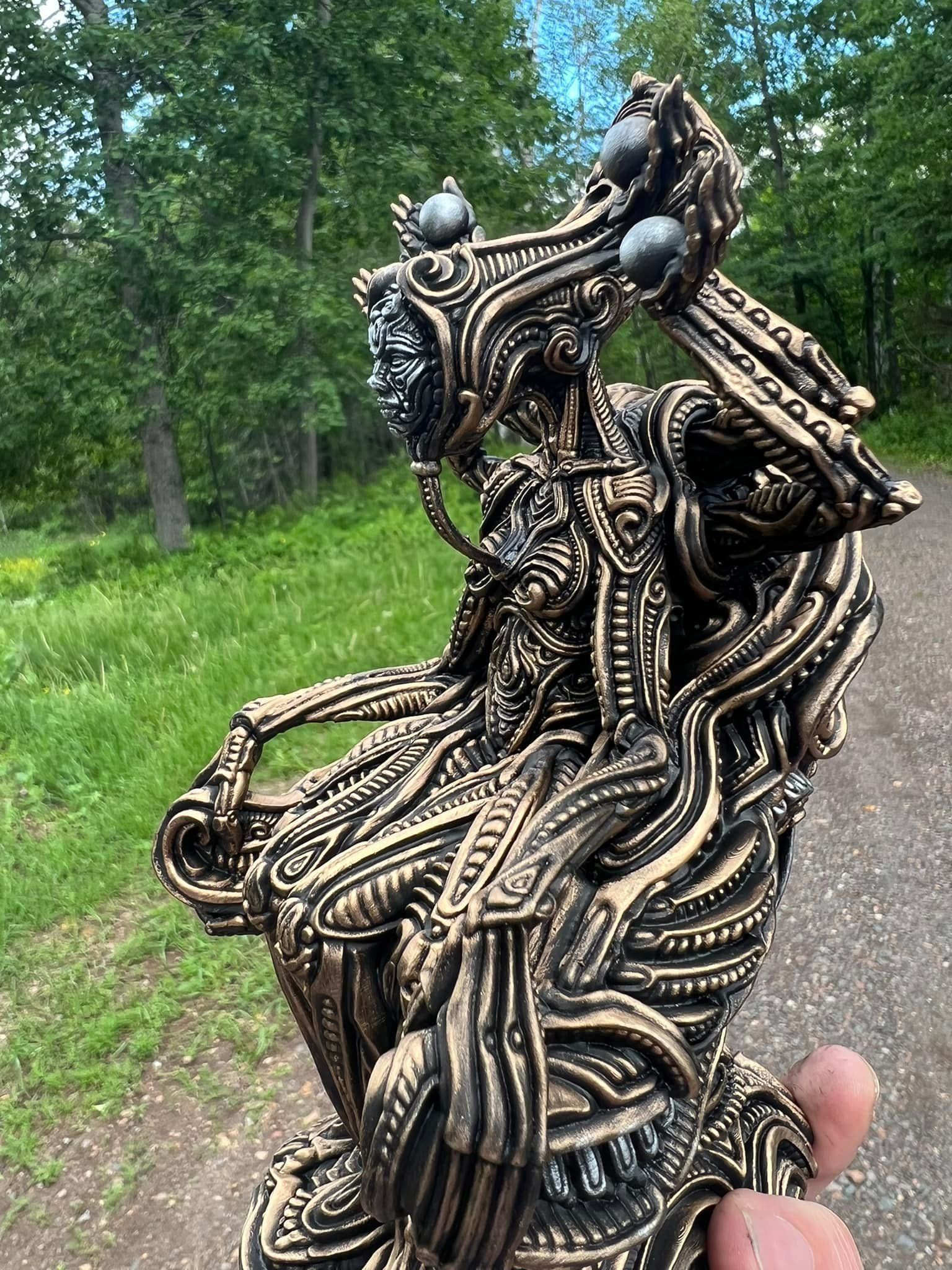 Oracle 3 hand holding ornate metal sculpture 3D print model_3