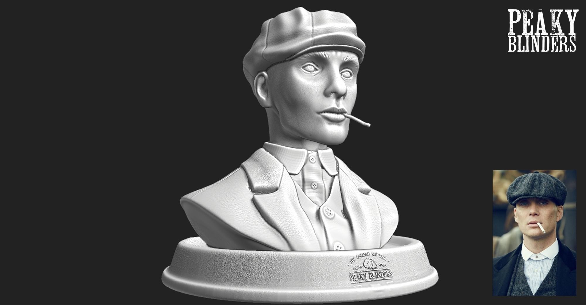 Bust Of Thomas Shelby Peaky Blinders 3D print model_1
