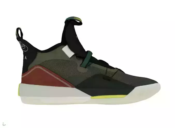 Travis Scott x Nike Air Jordan 33 NRG Olive Low-poly 3D model