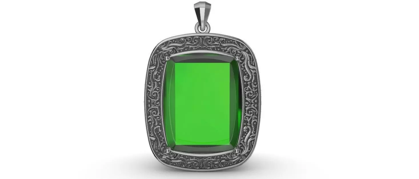 Indian Briolet Stone Pendant 3D print model