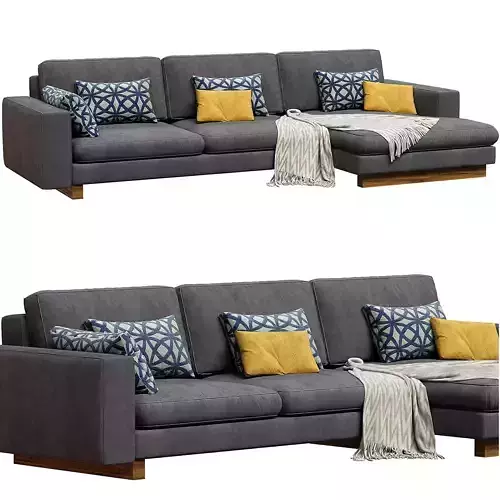 West Elm Harmony Fabric Sectional Chaise Sofa