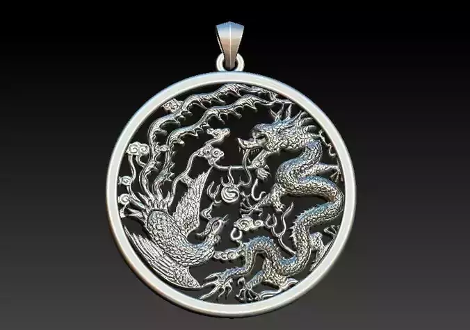 Phoenix And Dragon Pendant