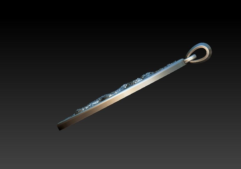 Phoenix And Dragon Pendant 3D print model_7